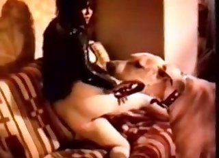 Powerful dog is giving his best in this hot bestiality vid