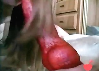 Cunt gets utterly wrecked by a kinky dog with big cock