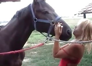 Black dog seduced and plumbed by a hot dame