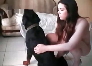 Crazy bestial hump with a excellent trained doggy