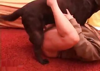 Wrapping them legs around the dog