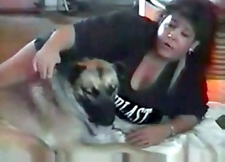 Fatty slut trains her doggy