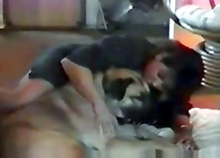 Fatty slut trains her doggy