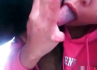 Doggy is getting a perfect head by a zoophile