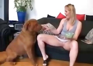 White panties blonde licked by a mutt