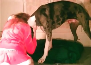 Blonde gets it from a massive hound