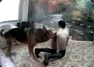 Naughtiest dog and skinny slender zoophile